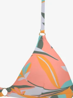 Bikini triangle imprimé feuilles abstrait