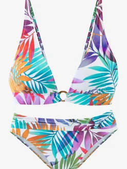 Bikini triangle imprimé feuilles tendance