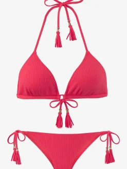 Bikini triangle structure côtelée tendance