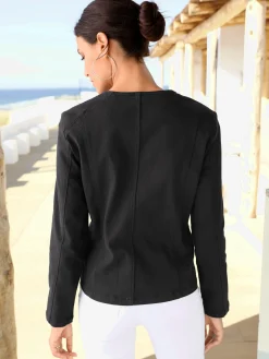 Blazer aspect jean 2 glissières fantaisie poches