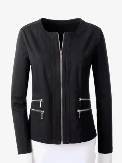 Blazer aspect jean 2 glissières fantaisie poches
