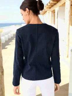 Blazer aspect jean 2 glissières fantaisie poches