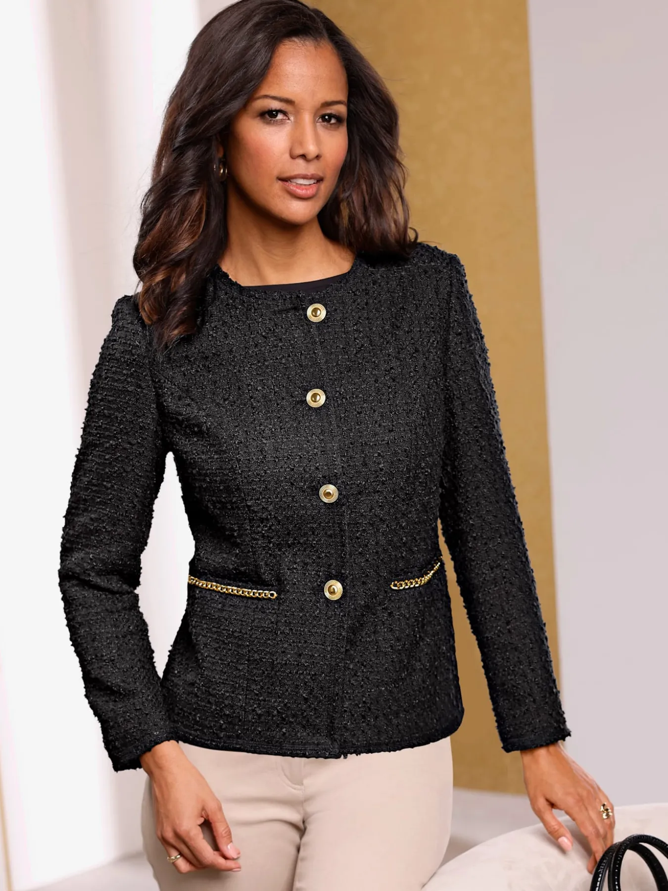 Blazer bouclé à la fois confortable et chic