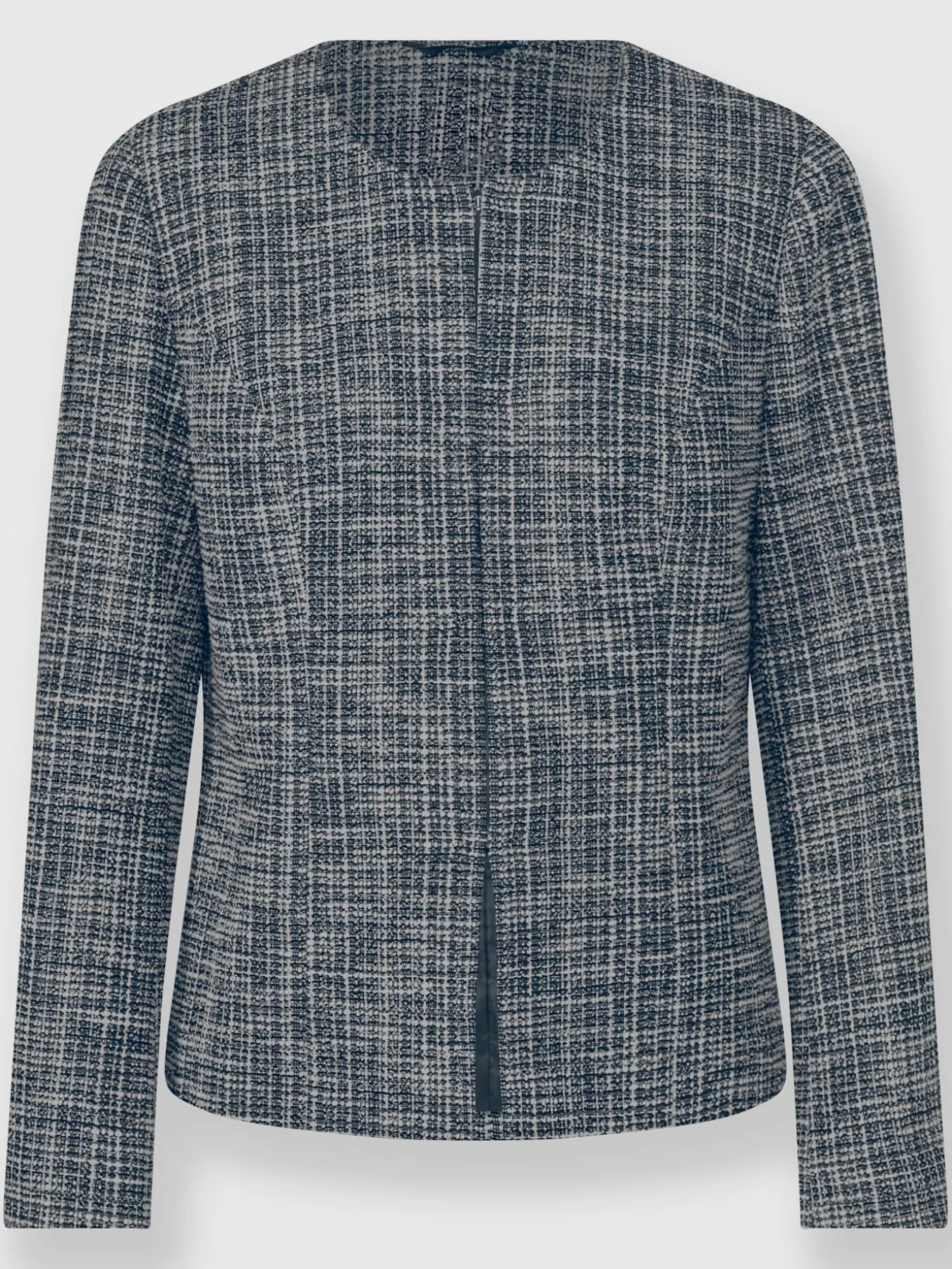 Blazer bouclé fermeture crochet discrète