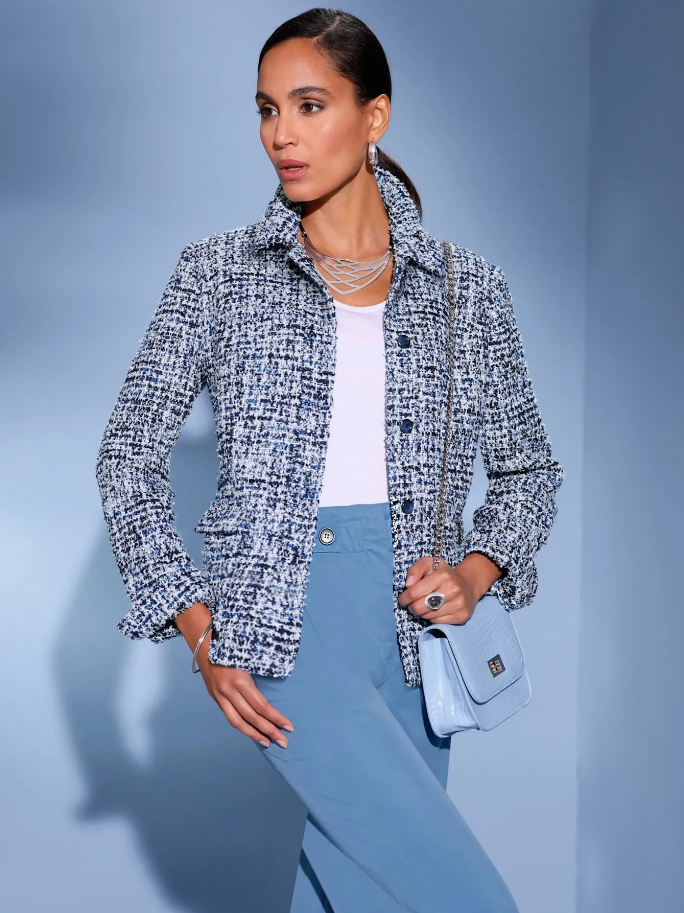 Blazer bouclé mélange de cotons agréable à porter