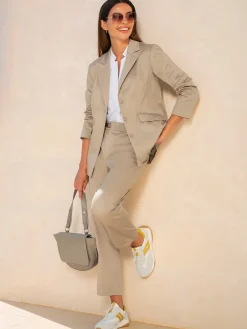Blazer col à revers à effet affinant
