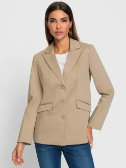 Blazer col à revers à effet affinant