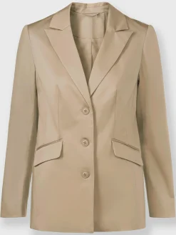 Blazer col à revers à effet affinant