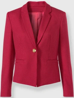 Blazer court bouton fantaisie couleur or