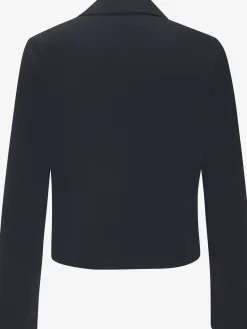 Blazer court pour femme élégant avec col à revers