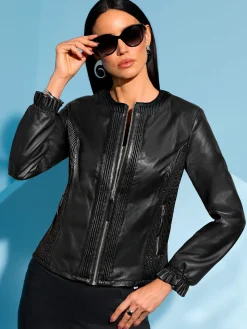 Blazer en cuir pur cuir d'agneau nappa