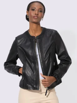 Blazer en cuir pur cuir d'agneau nappa