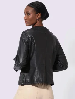 Blazer en cuir pur cuir d'agneau nappa