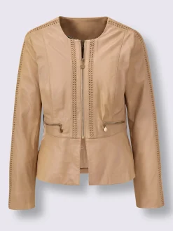 Blazer en cuir pur cuir d'agneau nappa