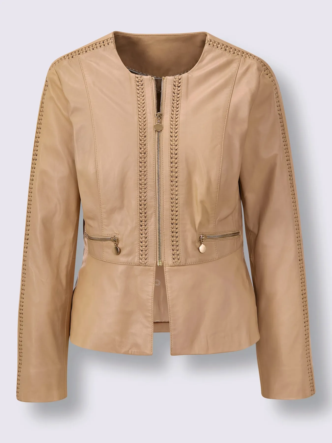 Blazer en cuir pur cuir d'agneau nappa