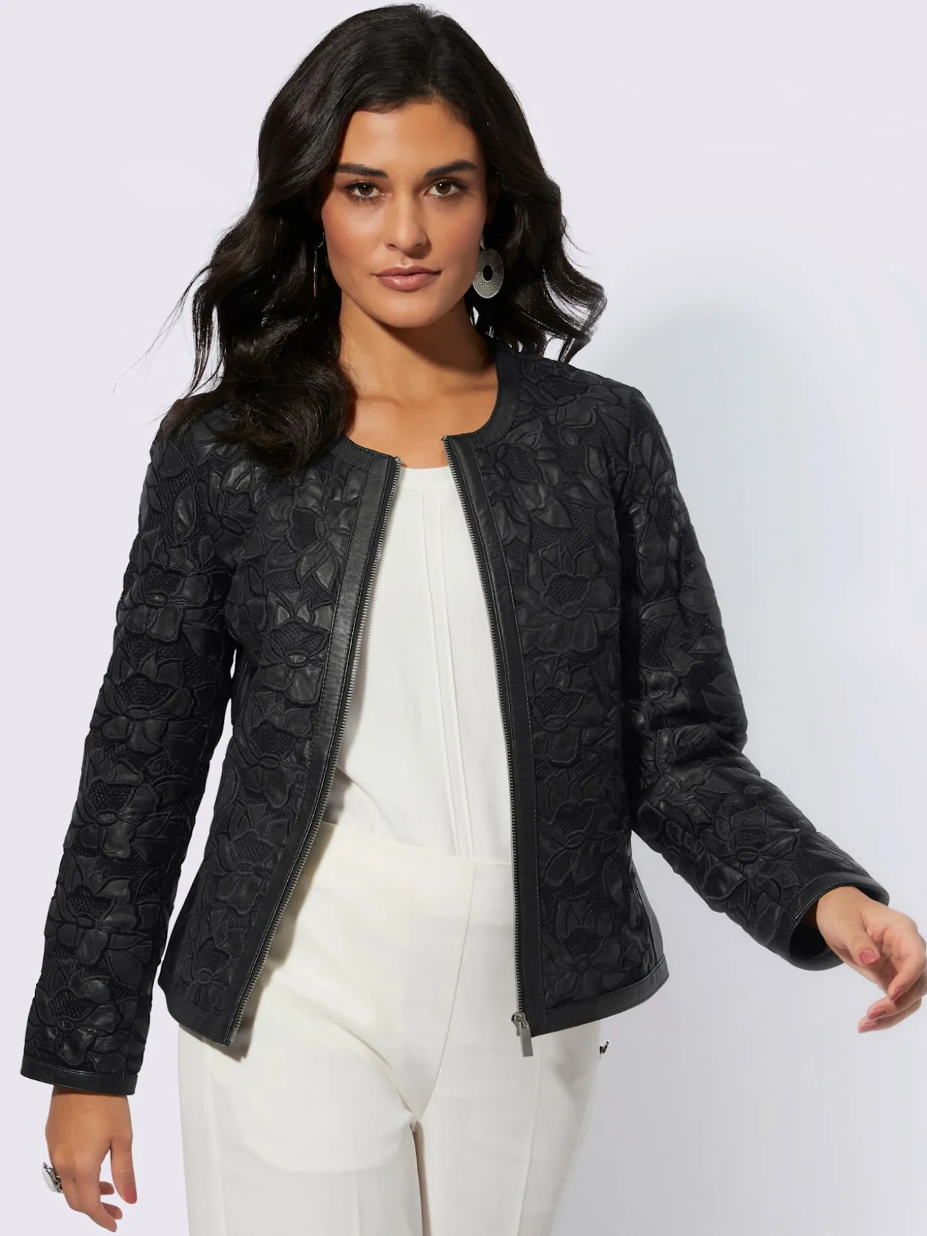 Blazer en cuir pur cuir d'agneau nappa