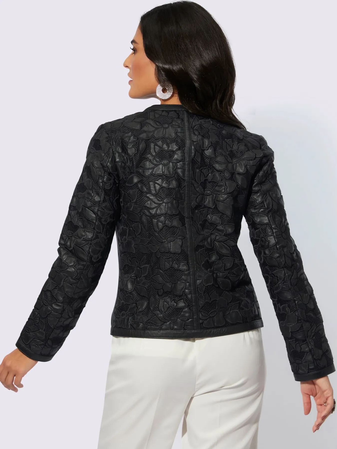 Blazer en cuir pur cuir d'agneau nappa