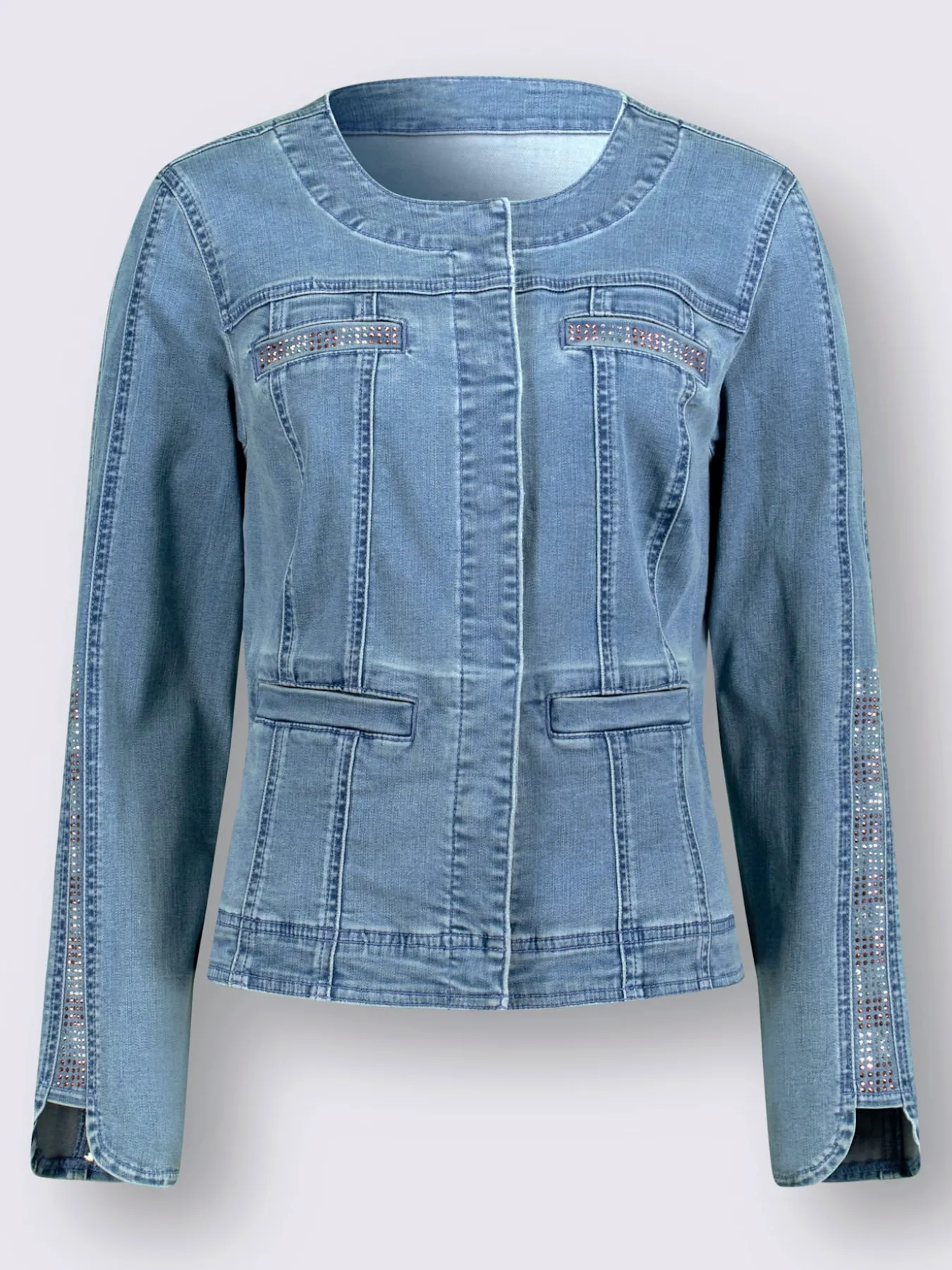 Blazer en jean boutons-pression dissimulés
