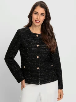 Blazer en jersey boutons fantaisie dorés