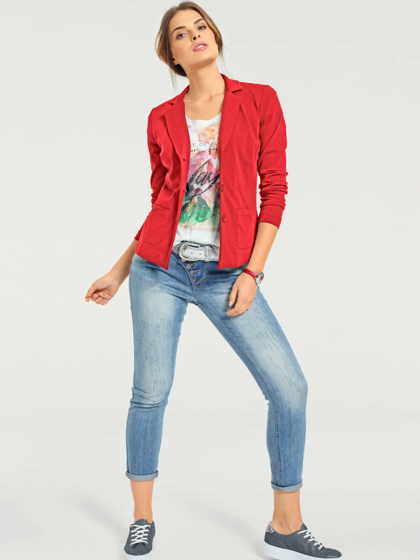 Blazer en jersey coupe sobre pour un look décontracté tendance