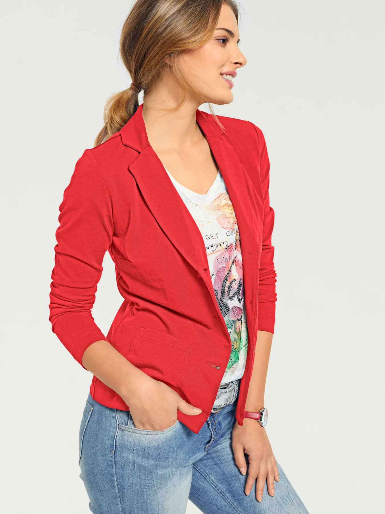 Blazer en jersey coupe sobre pour un look décontracté tendance
