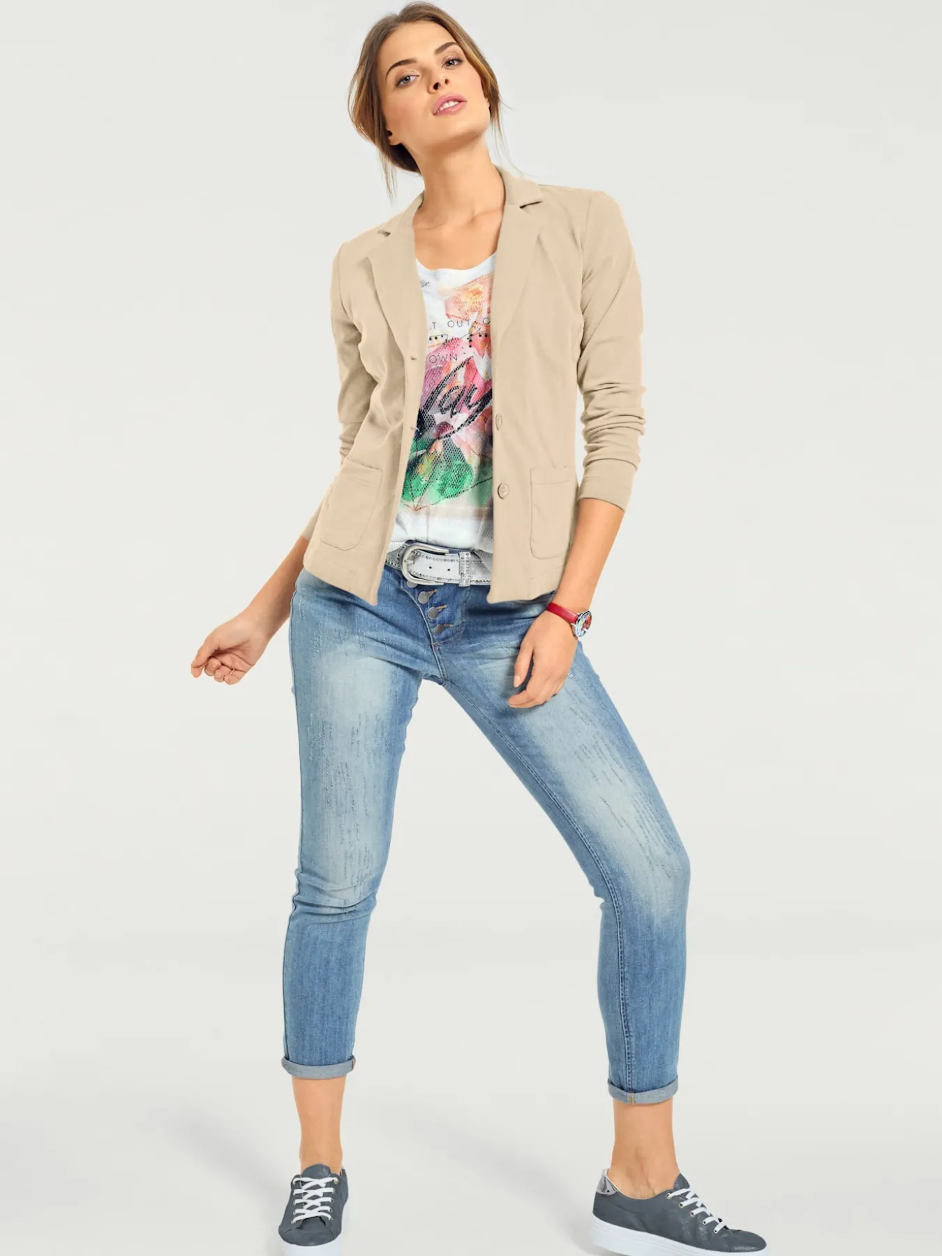 Blazer en jersey coupe sobre pour un look décontracté tendance