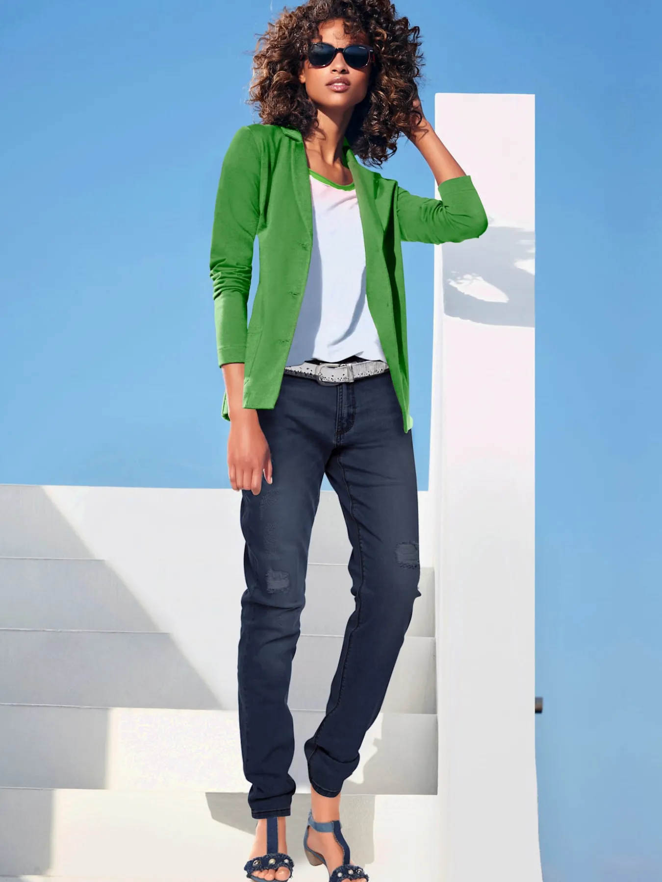 Blazer en jersey coupe sobre pour un look décontracté tendance