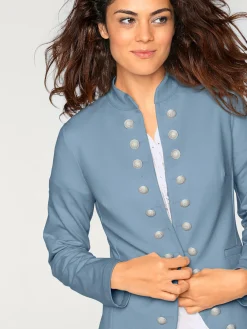 Blazer en jersey look tendance
