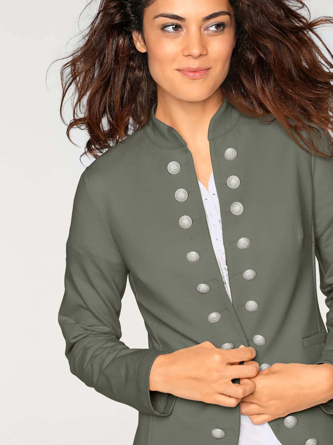 Blazer en jersey look tendance