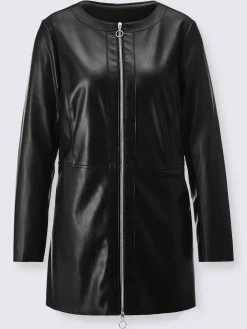 Blazer en synthétique coupe longue affinante