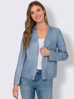 Blazer en synthétique imitation cuir velours douce