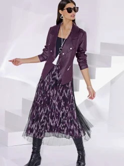 Blazer en synthétique imitation cuir souple