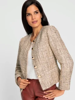 Blazer fil bouclé à paillettes