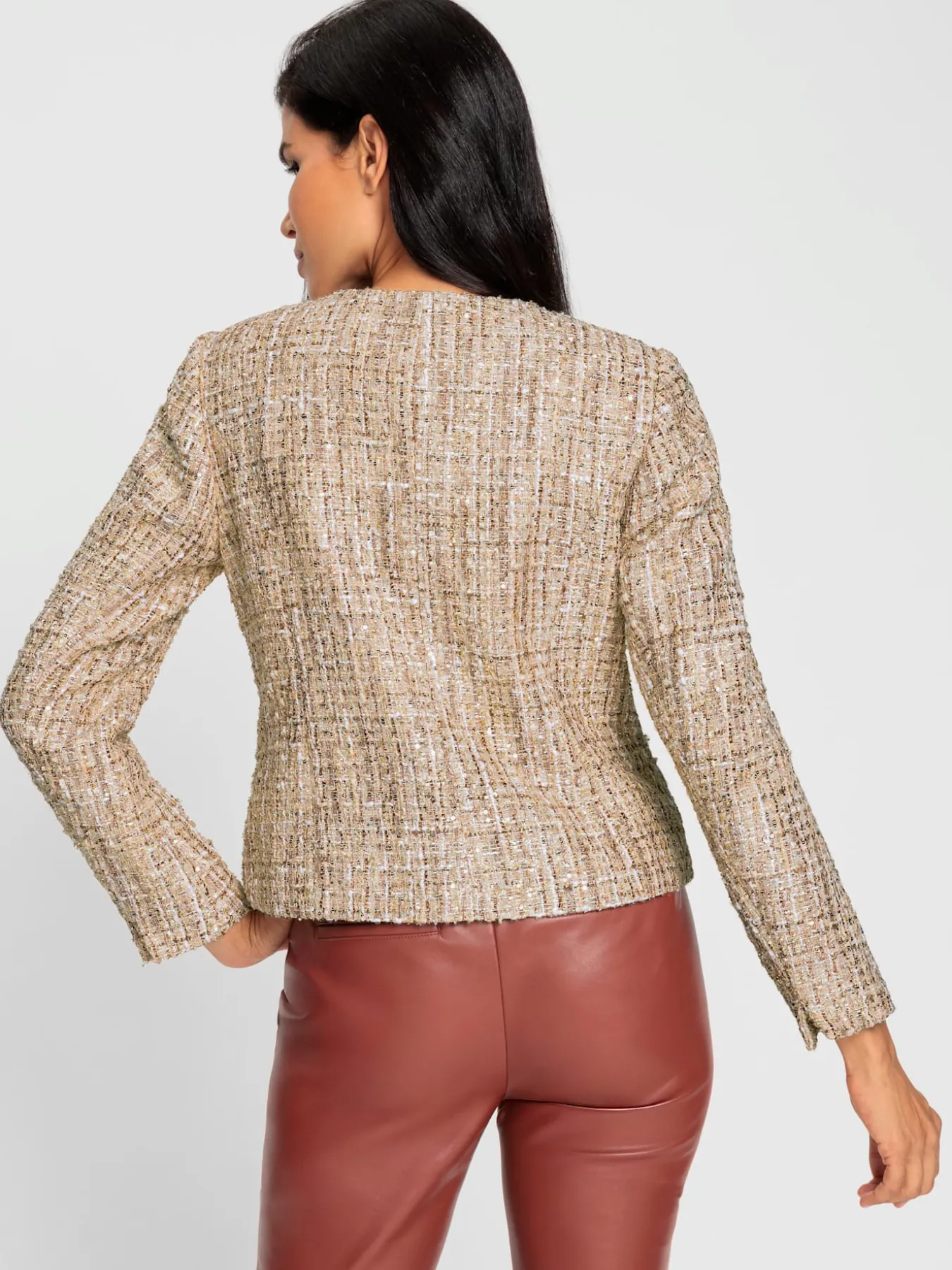 Blazer fil bouclé à paillettes