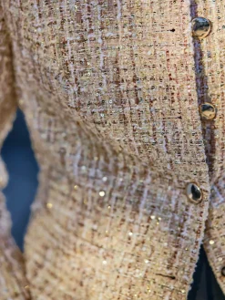 Blazer fil bouclé à paillettes