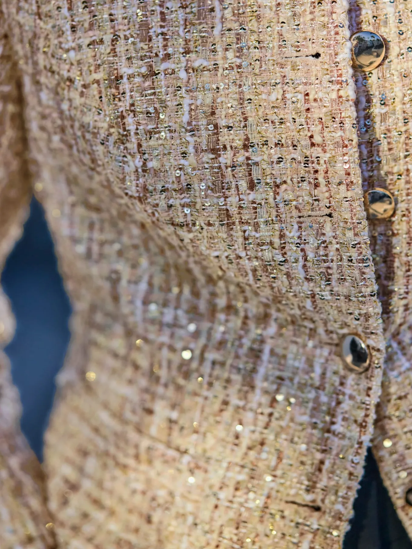 Blazer fil bouclé à paillettes