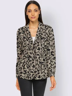 Blazer jacquard joli jacquard à l'aspect animal