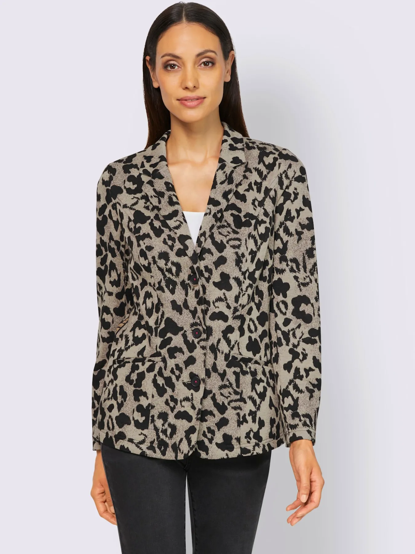 Blazer jacquard joli jacquard à l'aspect animal