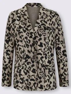 Blazer jacquard joli jacquard à l'aspect animal