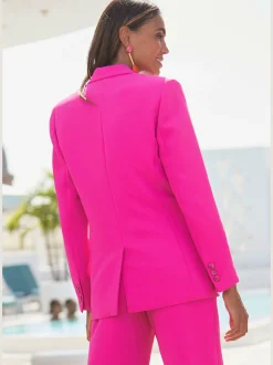 Blazer long blazer femme avec col à revers