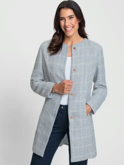 Blazer long boutons fantaisie dorés