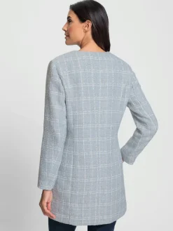 Blazer long boutons fantaisie dorés