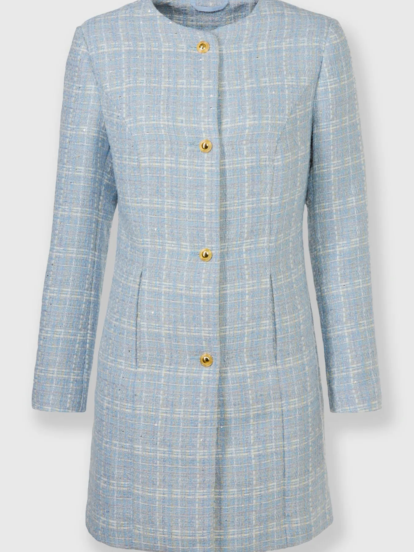 Blazer long boutons fantaisie dorés