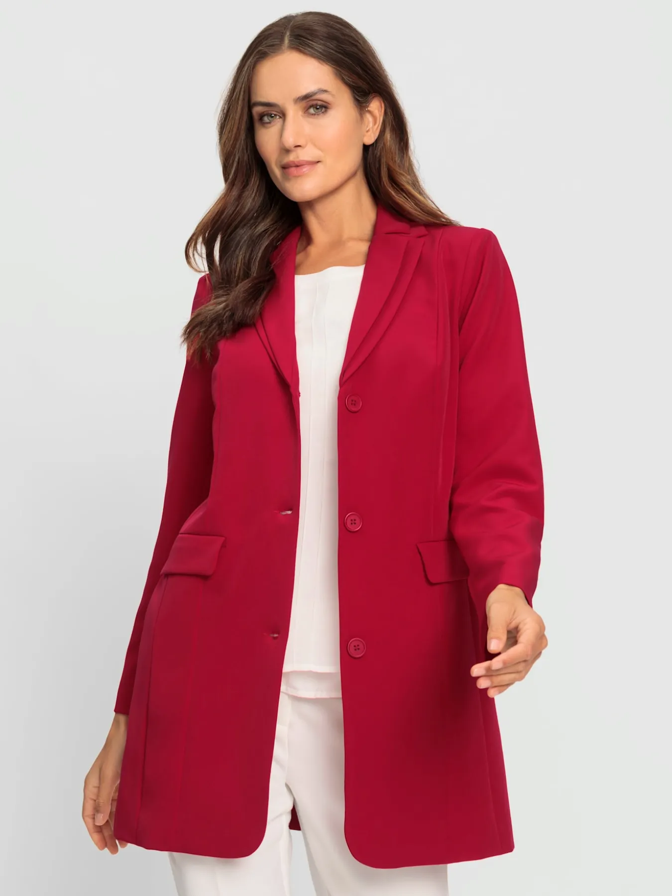 Blazer long col à revers élégant