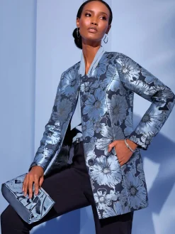 Blazer long jacquard de qualité