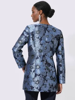 Blazer long jacquard de qualité