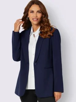 Blazer mélange de matières facile d'entretien