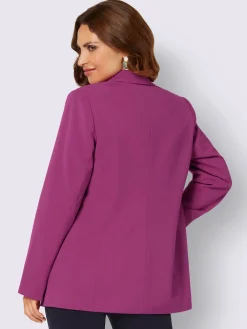 Blazer mélange de matières facile d'entretien