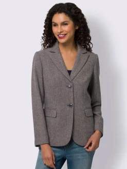 Blazer motif sergé chevron