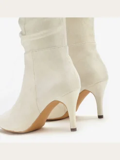 Bottes à glissière fronces tendance avec talon compensé confortable d'env. 8 cm